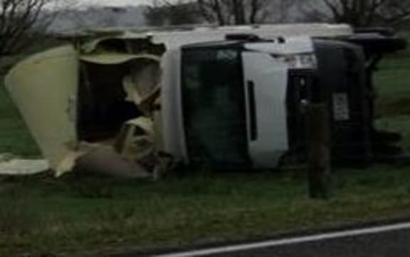 Whataroa Hotel publican  Patrick Dennehy says tourists driving along the main highway sheltered in his hotel after their vans had their roofs torn off or were blown over altogether.