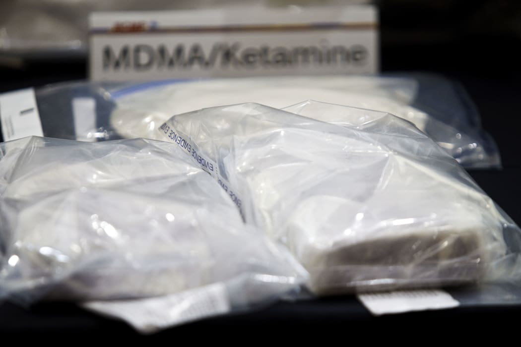 Bags of MDMA and ketamine are seen at RCMP headquarters in Edmonton, Altanta, on Tuesday 23 April 2013.