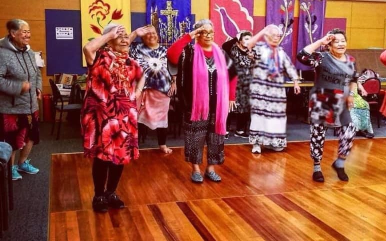 Elders from the Pacific community in Christchurch take part in the Siva Samoa.