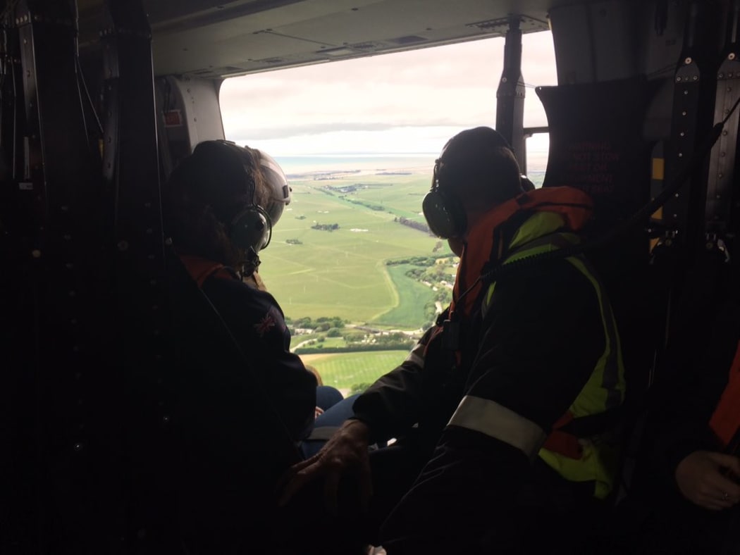 John Key's flight has flown over Blenheim & Seddon. Some liquefaction in Blenheim, little damage can be seen in Seddon.