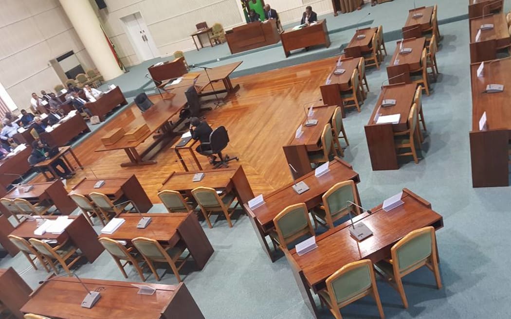 The Vanuatu opposition boycotted parliament this morning forcing the speaker to suspend the sitting until Monday next week. 23 November 2018.