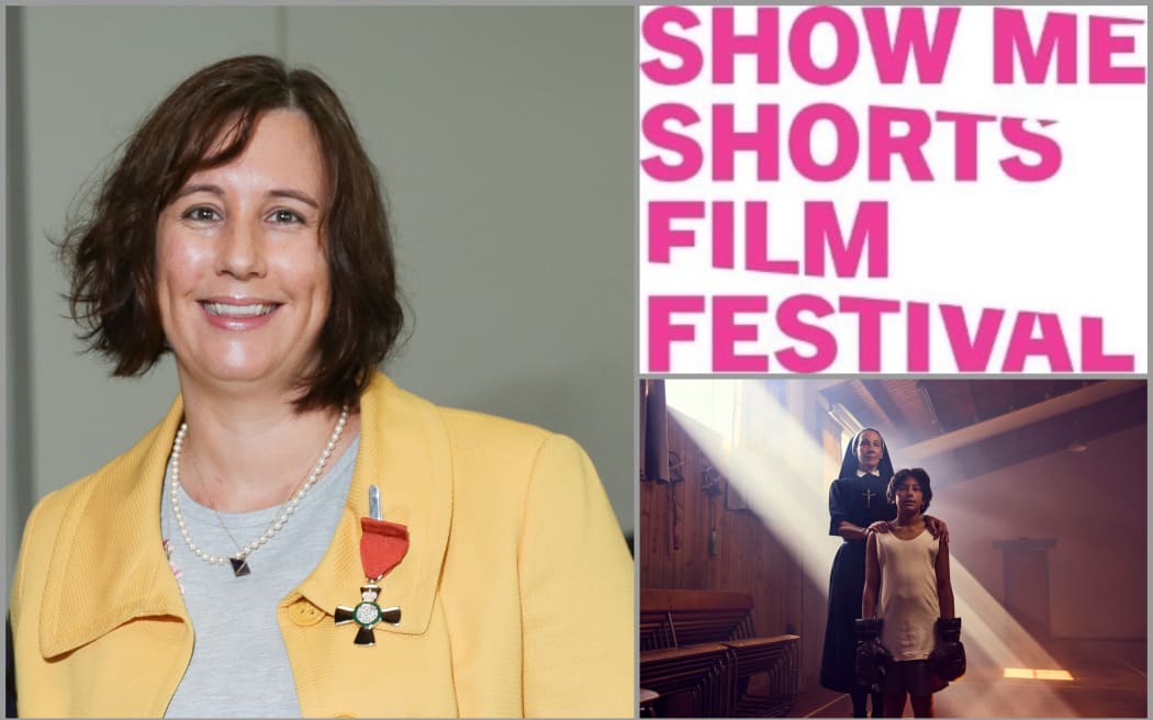 Image of Gina Dellabarca, and a short film by Stefan Harris.