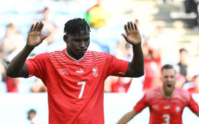 Switzerland's forward Breel Embolo after scoring against his country of birth Cameroon.