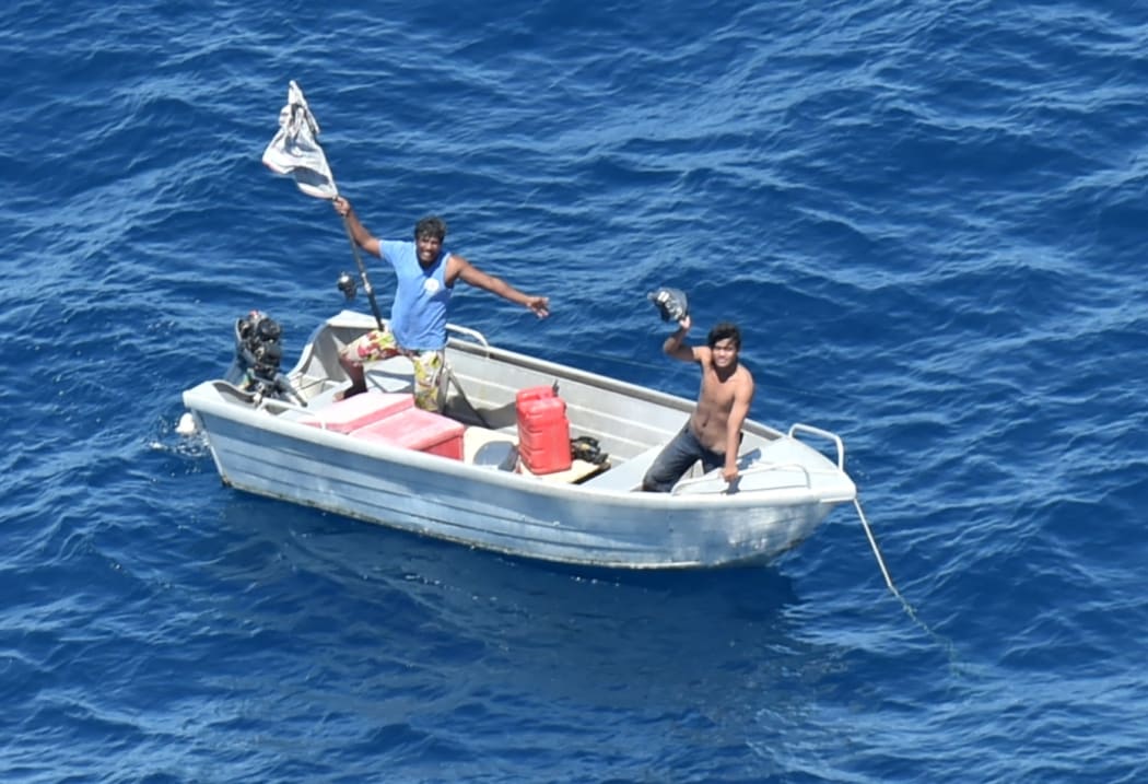 One of the small boats located by RNZAF P-3K2 Orion aircrew.