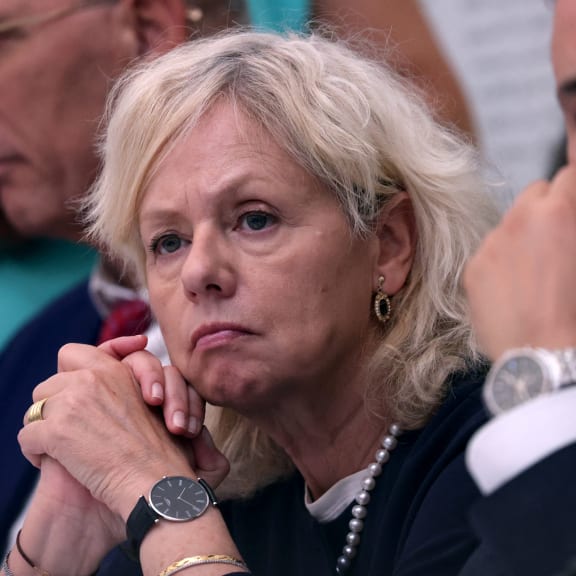 Israel's Attorney General Gali Baharav-Miara listens on as she attends a cabinet meeting at the Bible Lands Museum in Jerusalem on June 5, 2024. (Photo by GIL COHEN-MAGEN / POOL / AFP)