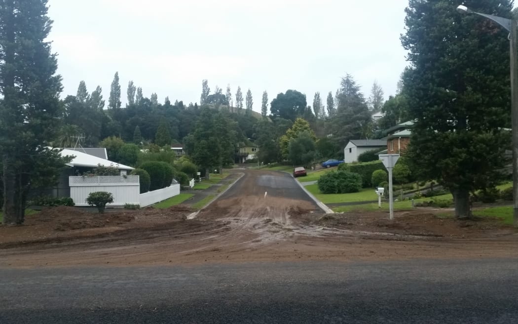 The aftermath of the flooding near Whangamata.