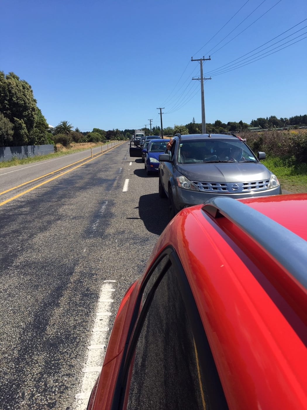 RNZ producer Melanie Phipps was stuck in a long queue of traffic for a couple of hours while attempting to drive north to Taupō.