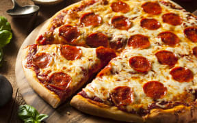 Hot Homemade Pepperoni Pizza Ready to Eat