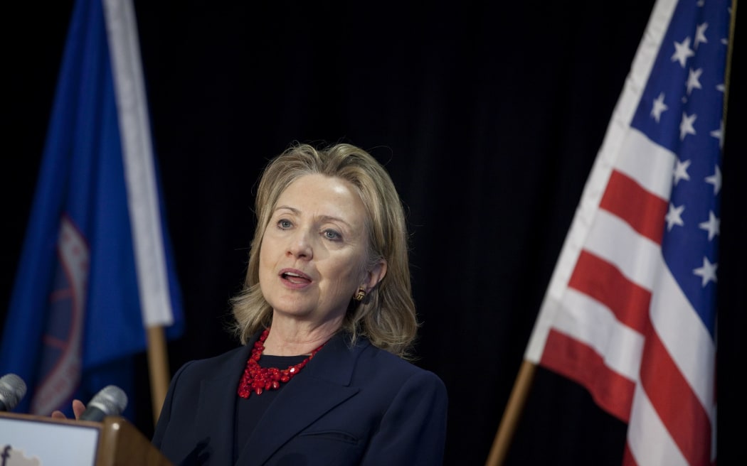 Hillary Clinton during her previous visit to New Zealand in 2010, when she served as US Secretary of State.