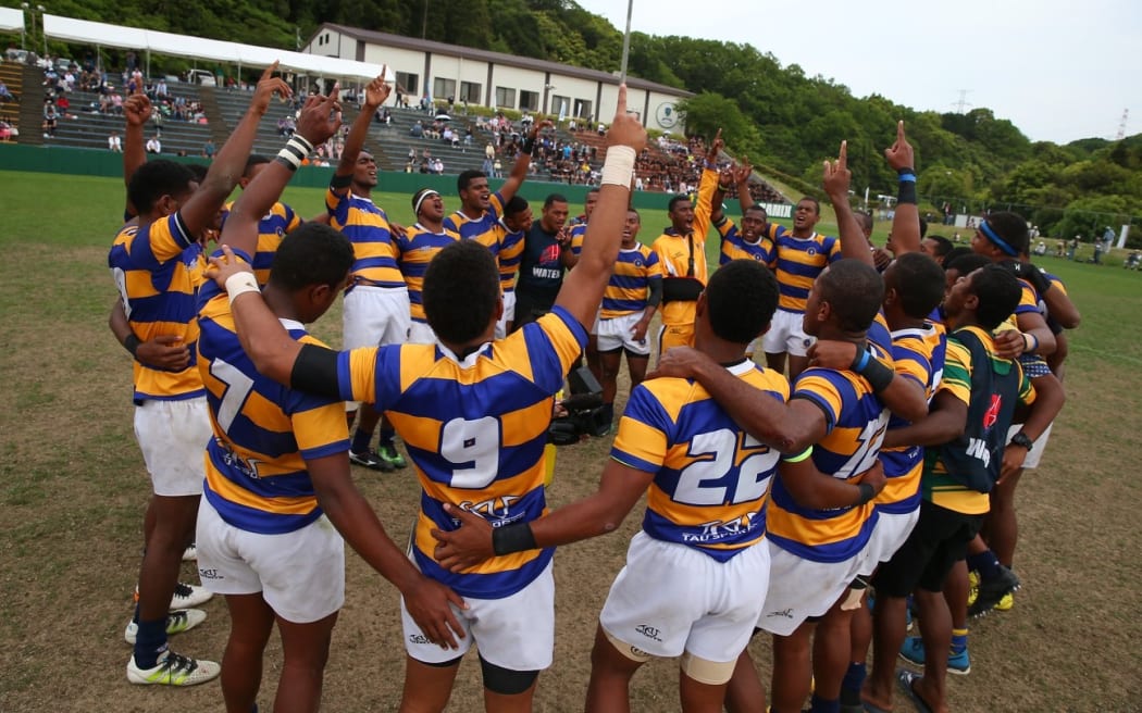Ratu Kadavulevu School celebrate after the final whistle.