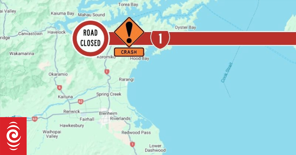 State Highway 1, south of Ward in Marlborough closed due to crash