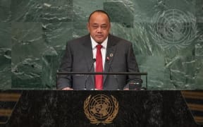 Siaosi 'Ofakivahafolau Sovaleni, Prime Minister and Minister for Education and Training, Minister for Police, Fire Services and Emergency Services, and Minister for His Majesty's Armed Forces of the Kingdom of Tonga, addresses the general debate of the General Assembly’s seventy-seventh session.