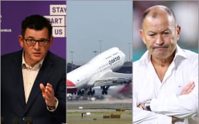 Daniel Andrews, Qantas jet, Eddie Jones
