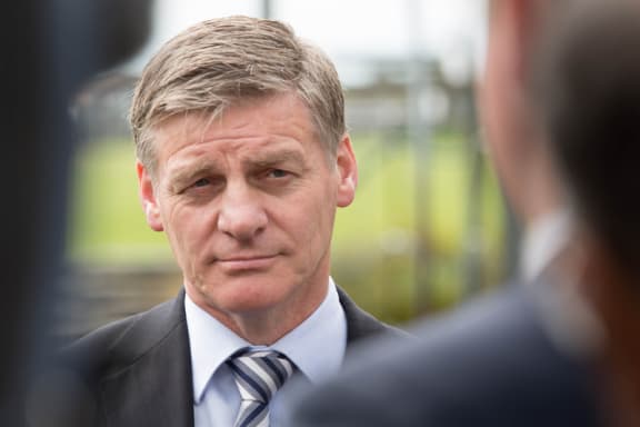 Bill English at a social housing announcement in Northcote