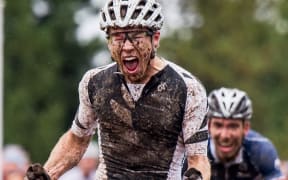 The New Zealand cross country mountain biker Anton Cooper wins the under-23 World Championship title, 2015.