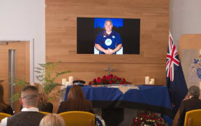A memorial is held for Sergeant Matiu Ratana, who was fatally shot in the UK, at a chapel on 5 November, 2020.