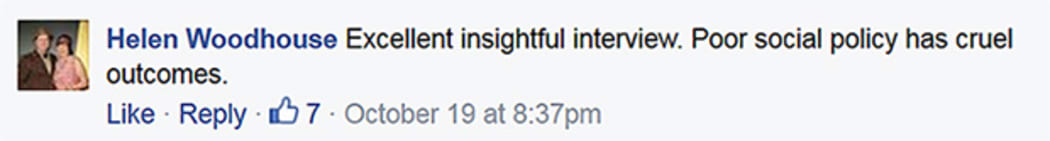 Helen Woodhouse facebook post