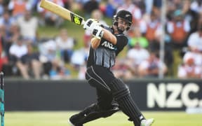 Colin Munro in action in the third T20 against the West Indies.