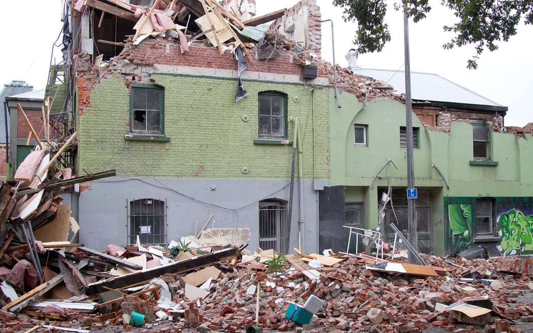 Badly damaged structures are surrounded in rubble in Christchurch on February 23, 2011 a day after the city was rocked by a 6.3 magnitude earthquake.