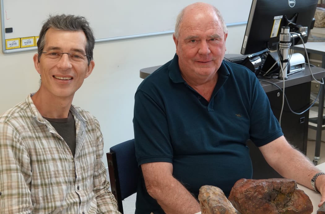 Gorg Zellmer and Vince Neall are custodians of the Kimbolton meteorite.