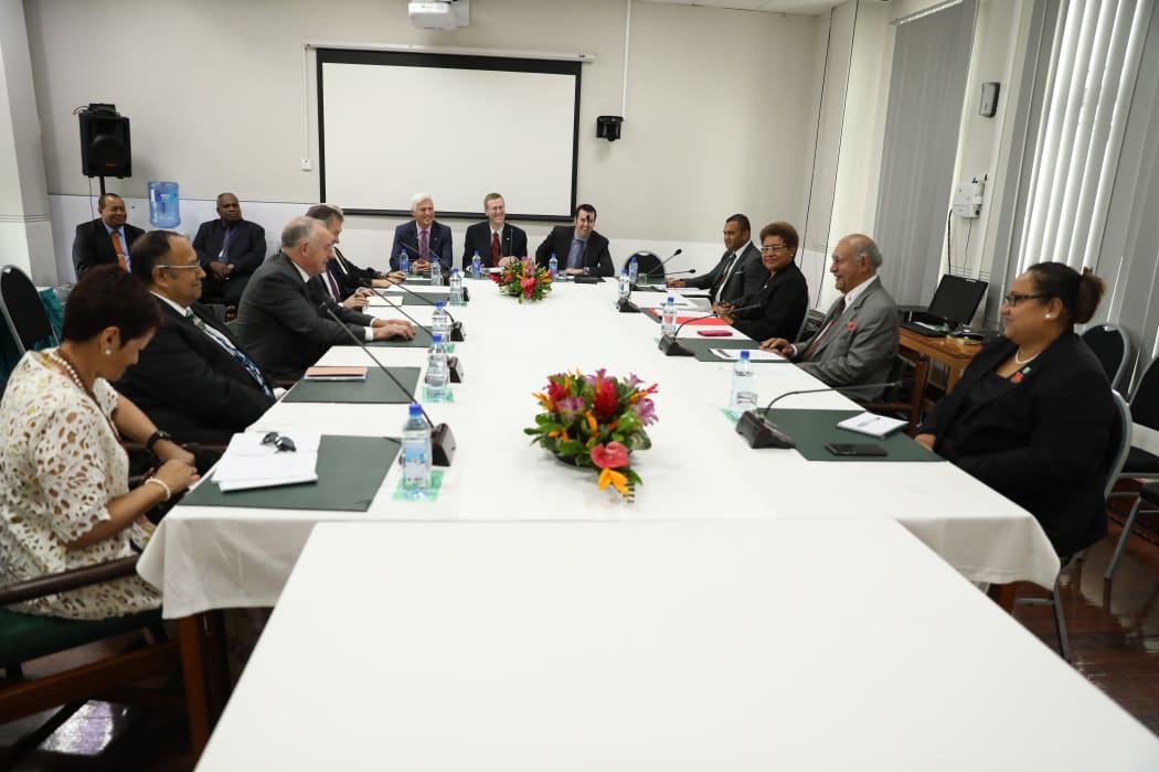 The New Zealand delegation meets with Fiji Speaker Ratu Epeli Nailatikau