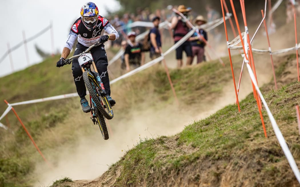 Brook MacDonald (NZL).
2019 Crankworx Rotorua, Downhill event in Rotorua, New Zealand on 22 March 2019.
Photo Credit: Fraser Britton / Crankworx 2019