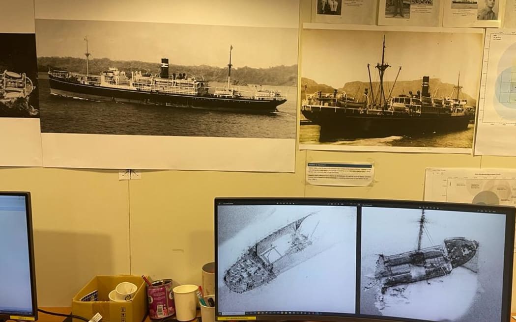 Pictures of the Japanese prisoner of war ship Montevideo Maru which was sunk by an American torpedo on 1 July 1942 off the coast of the Philippines.