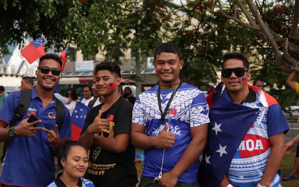 Toa Samoa supporters rally for their national rugby league team.