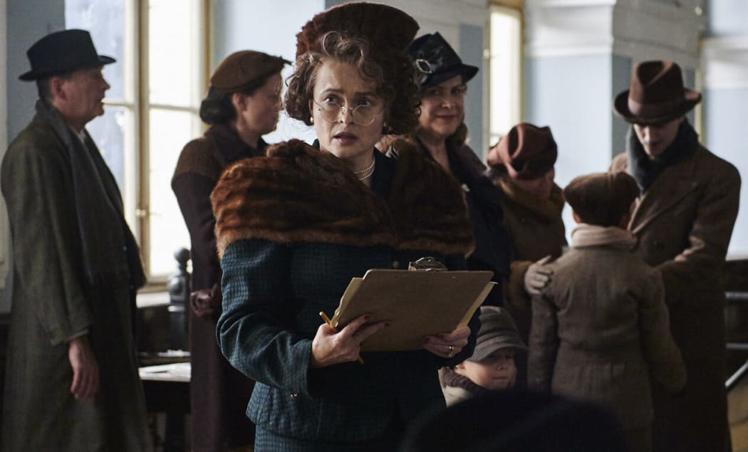 Still image from the 2023 historical drama film One Life featuring Helena Bonham Carter as Babette Winton.