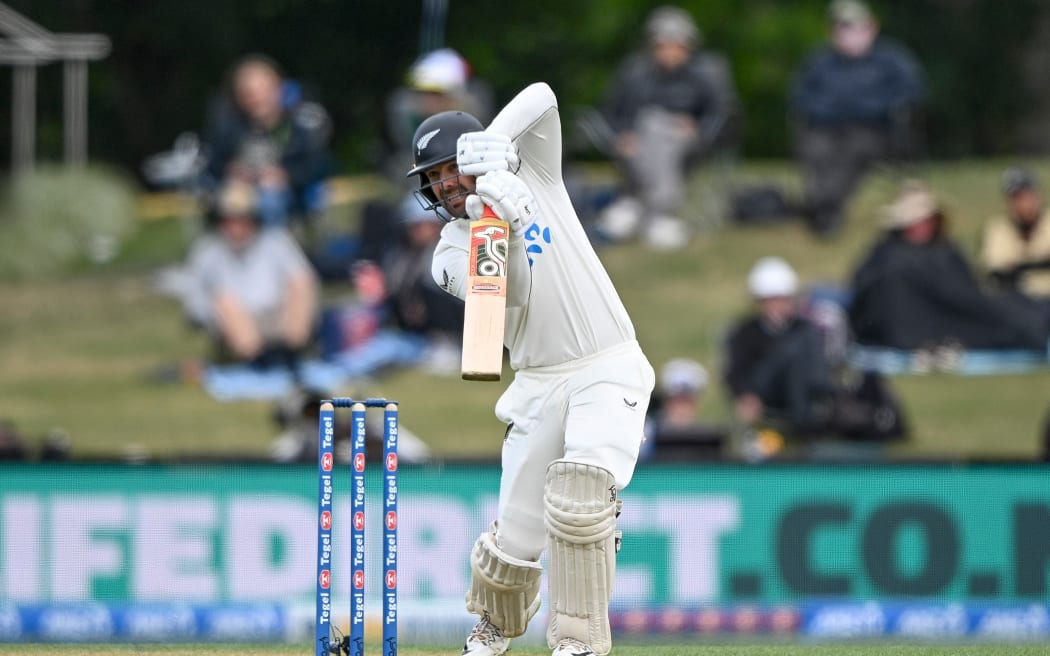 Tom Blundell, batting for the Black Caps in the first test against the West Indies at Hagley Oval in Christchurch, 2nd December, 2025. © Copyright photo: John Davidson / www.photosport.nz