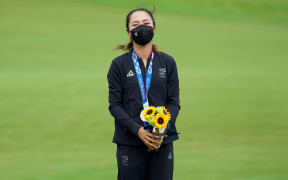 Bronze medalist Lydia Ko (NZL) during the medal ceremony.
Round 4 of the Tokyo 2020 Olympic Games Women's Golf at Kasumigaseki Country Club, Japan on Saturday 7th August 2021.