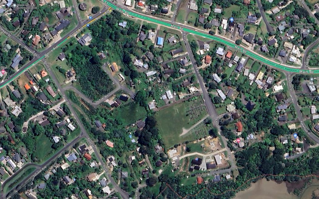 An aerial shot of the East Street area in Raglan. Police want to hear from anyone who was in the vicinity in the early hours of 6 March 2024.