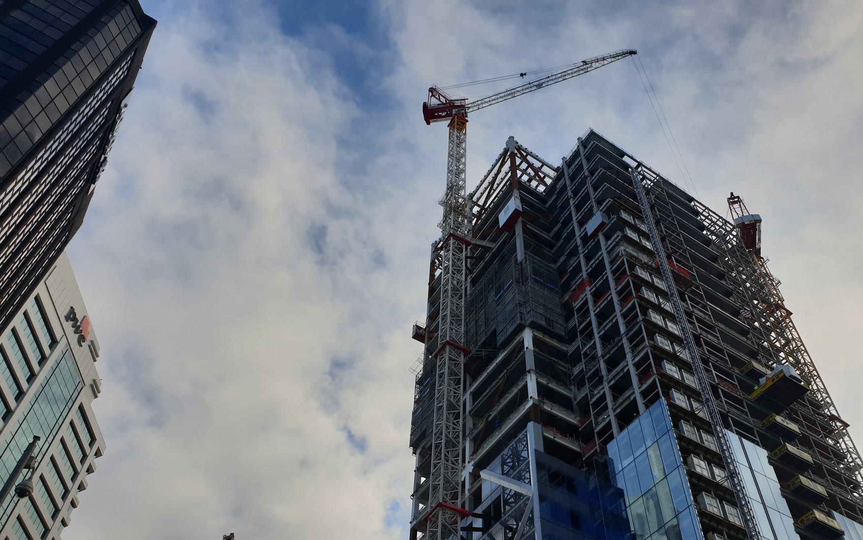 Police are speaking to a man who climbed the crane in central Auckland.