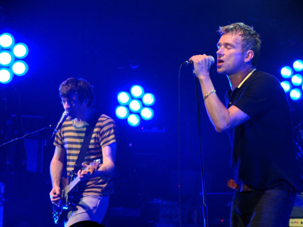 Blur performing in Newcastle