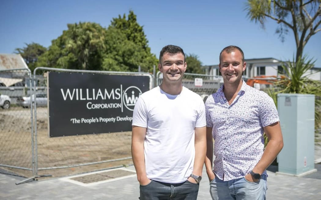 Williams Corporation co-founders Matthew Horncastle (left) and Blair Chappell (right) at the site of their Linwood village property development.
DAVID WALKER / THE PRESS