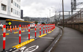 The area is already sectioned out by lines of road cones.