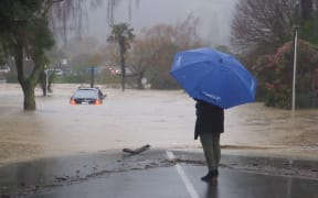 The Maitai River has broken its banks flooding central Nelson.