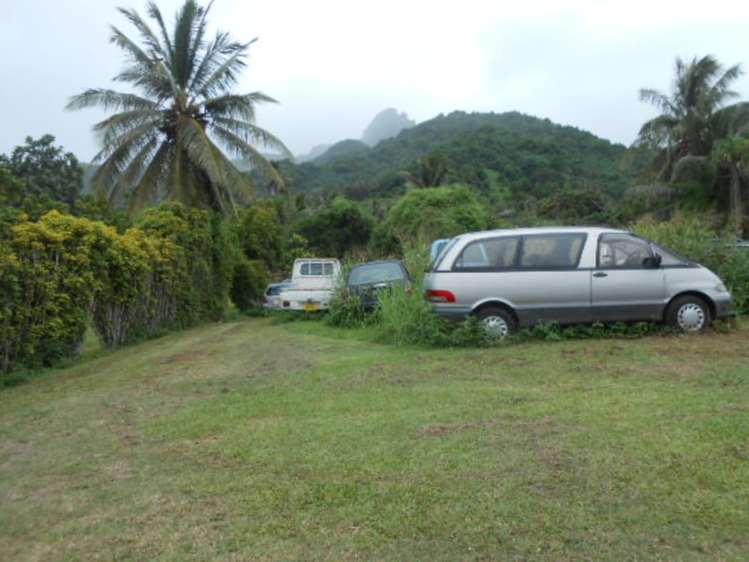 Car wrecks on the side of the road in Rarotonga