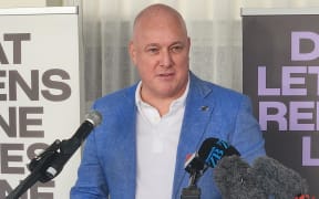 Prime Minister Christopher Luxon at the launch of the B416 charity in Auckland, calling to restrict social media for under 16s.