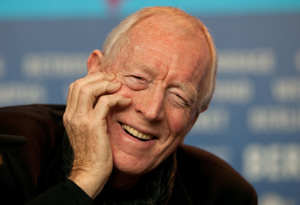 Max von Sydow attends a media conference for the movie 'Extremely Loud And Incredibly Close'_during the 62nd Berlin International Film Festival, in Berlin, Germany, February 2012.