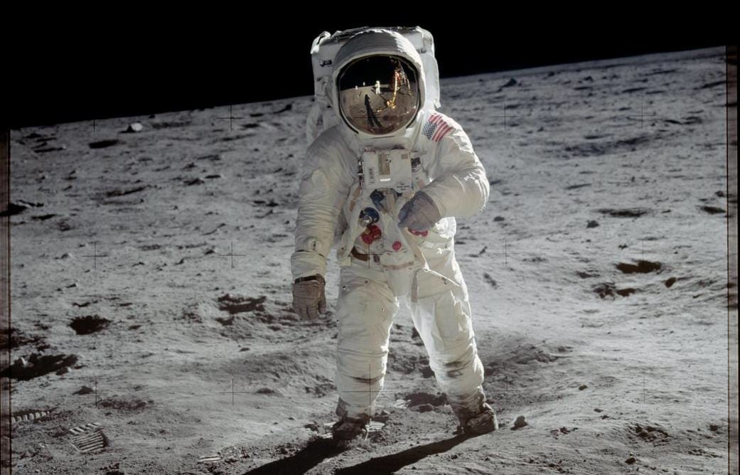 Buzz Aldrin on the moon