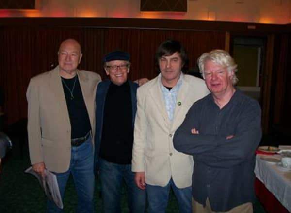 With Ray Columbus and the Invaders: Left to right Billy Kristian, Ray Columbus, Grant, Dave Russell