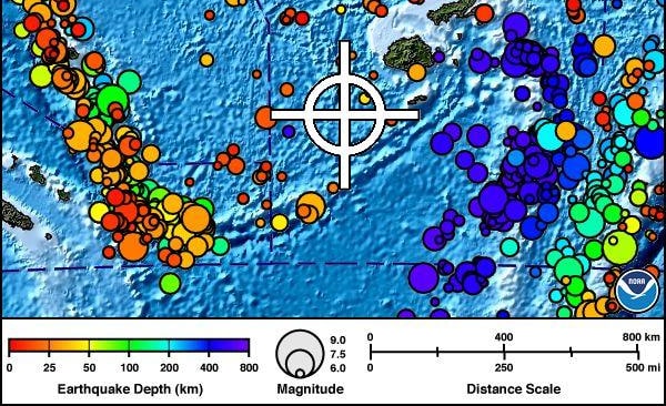 A magnitude 7.2 earthquake at a depth of 10km struck south of Fiji just before 11am on 4 January 2017.