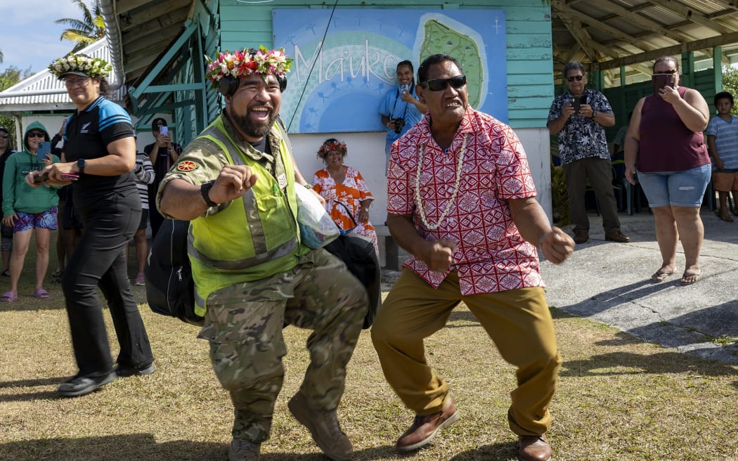 The RNZAF’s Sergeant Matatunoa Mata got an enthusiastic welcome when he landed at his home island of Ma’uke in the Cook Islands for Exercise Tropic Twilight