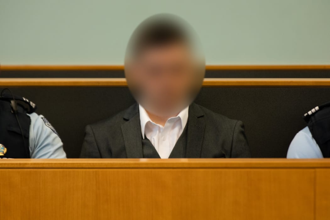 Grace Millane's killer at the sentencing for her murder.