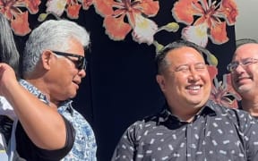 Ralph Torres shared a light moment with Arnold Palacios during last week's Education Day festivities
