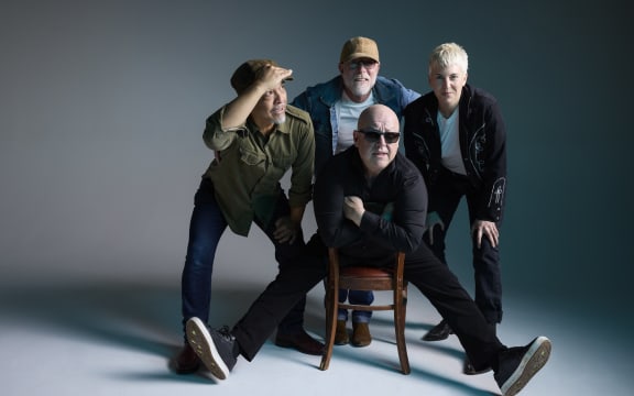 American alternative rock band The Pixies (clockwise left to right - Joey Santiago, David Lovering, Emma Richardson and Black Francis)