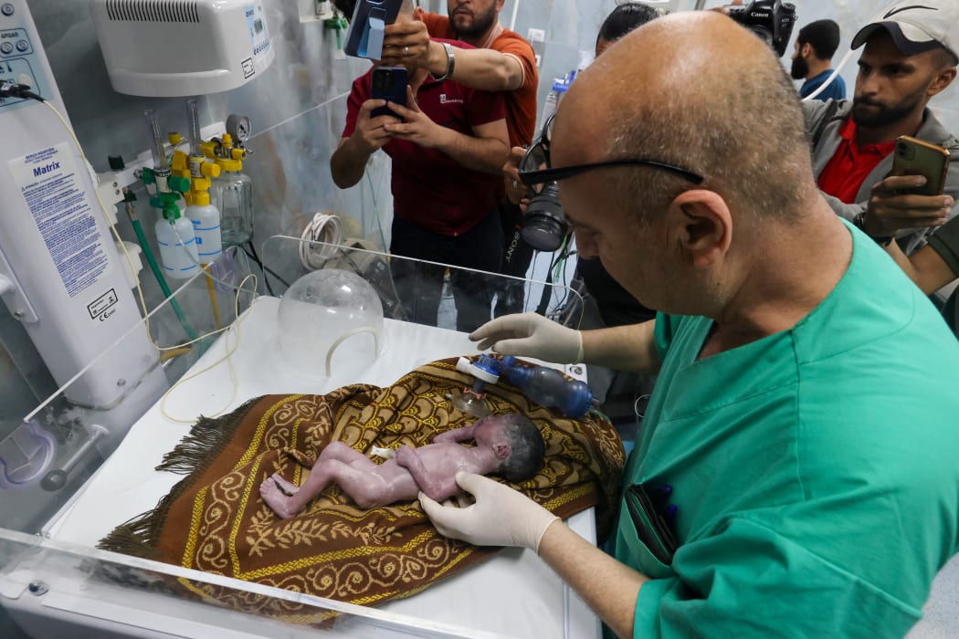 Baby in Gaza saved from womb of mother killed in Israeli strike | RNZ News