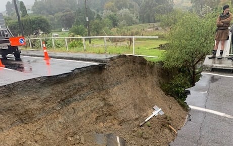The bridge at Tokomaru Bay has been washed out.