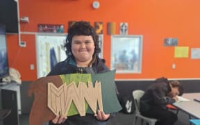 Tama and his contemporary Maori art project. 